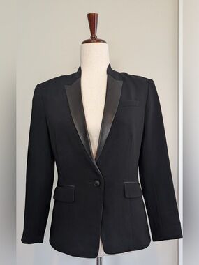 Rag & Bone Women’s Smith Leather Lapel Blazer Single Breasted One-Button Size 6